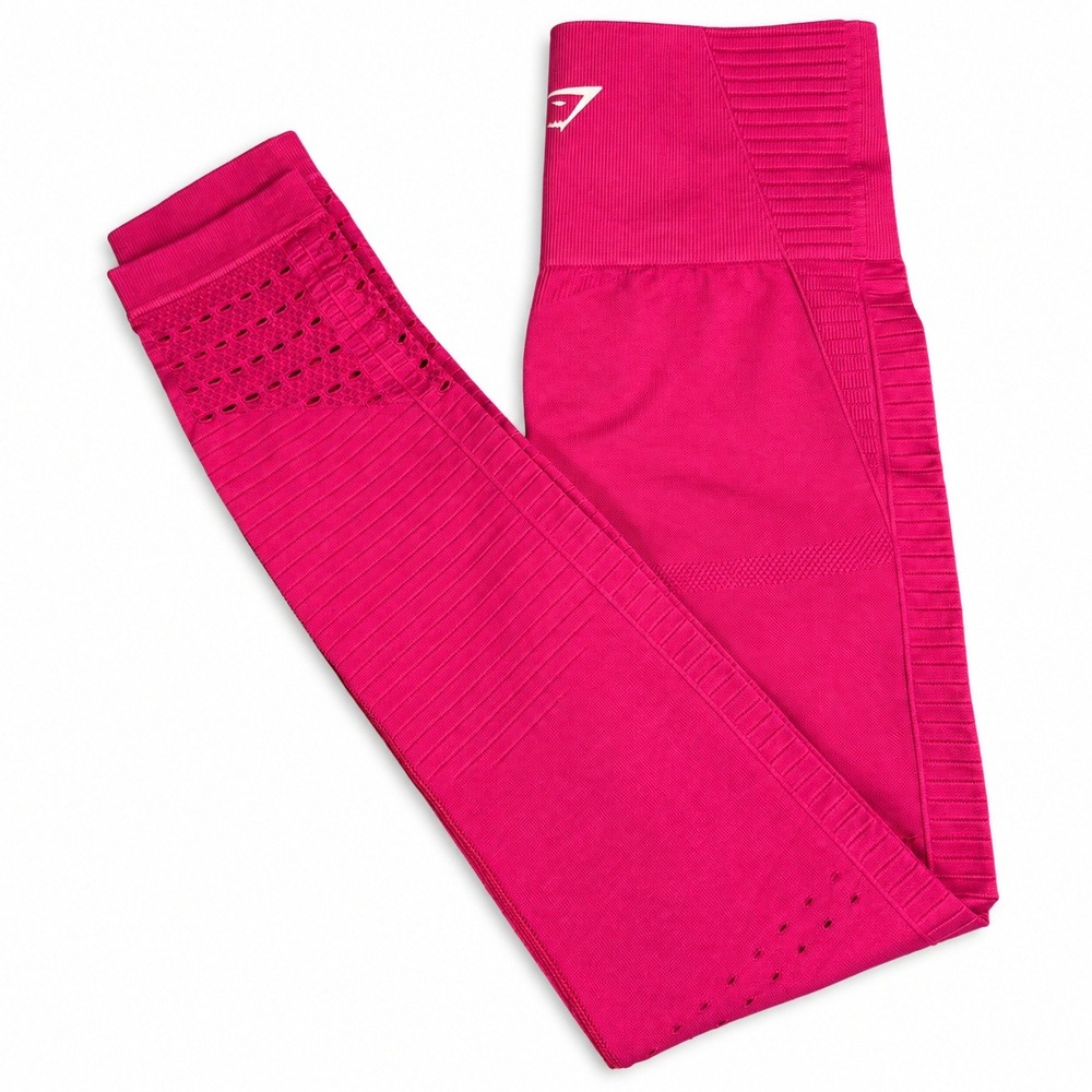 Gymshark Energy Seamless Pink High Waisted Eyelet Tights XS